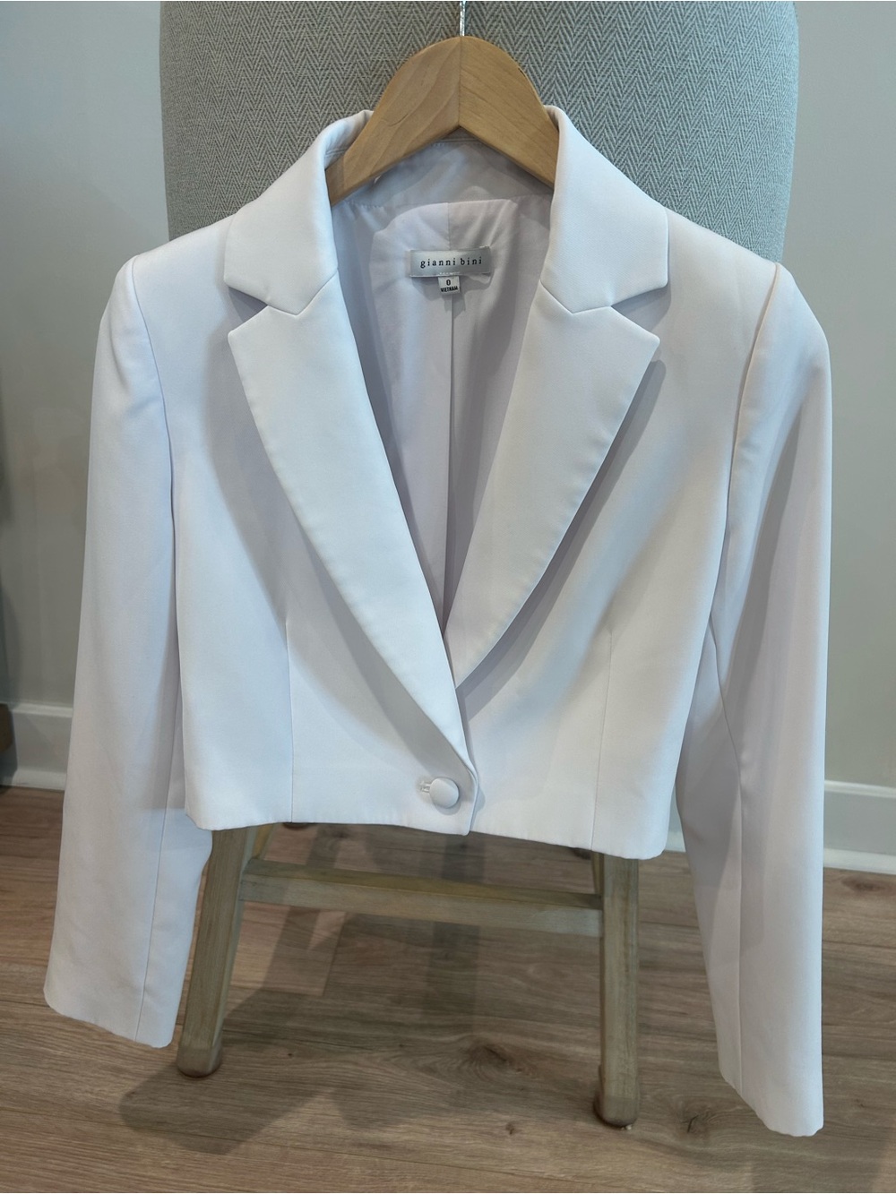 gianni bini White Cropped Blazer Jacket